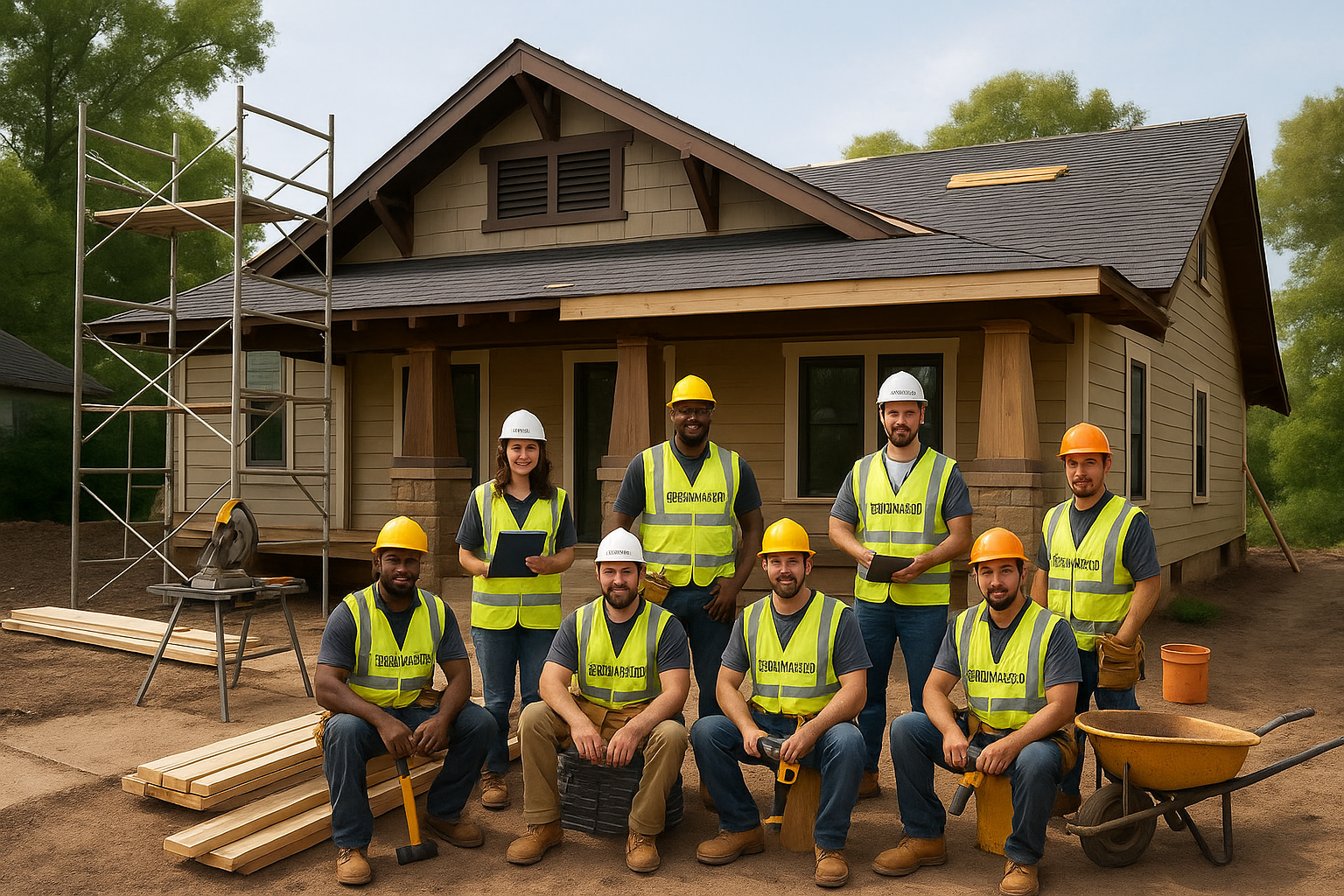 TerraMax Developments team - Professional construction crew in safety gear at a job site